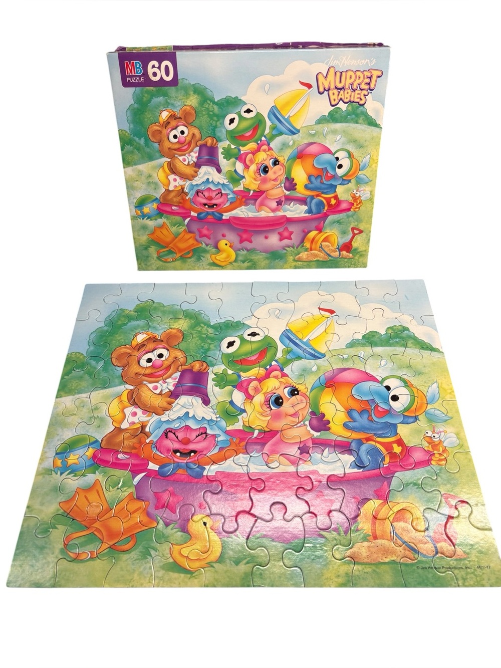 Vintage 80s Muppet Babies 60 Piece Puzzle Swimming Pool Scene
